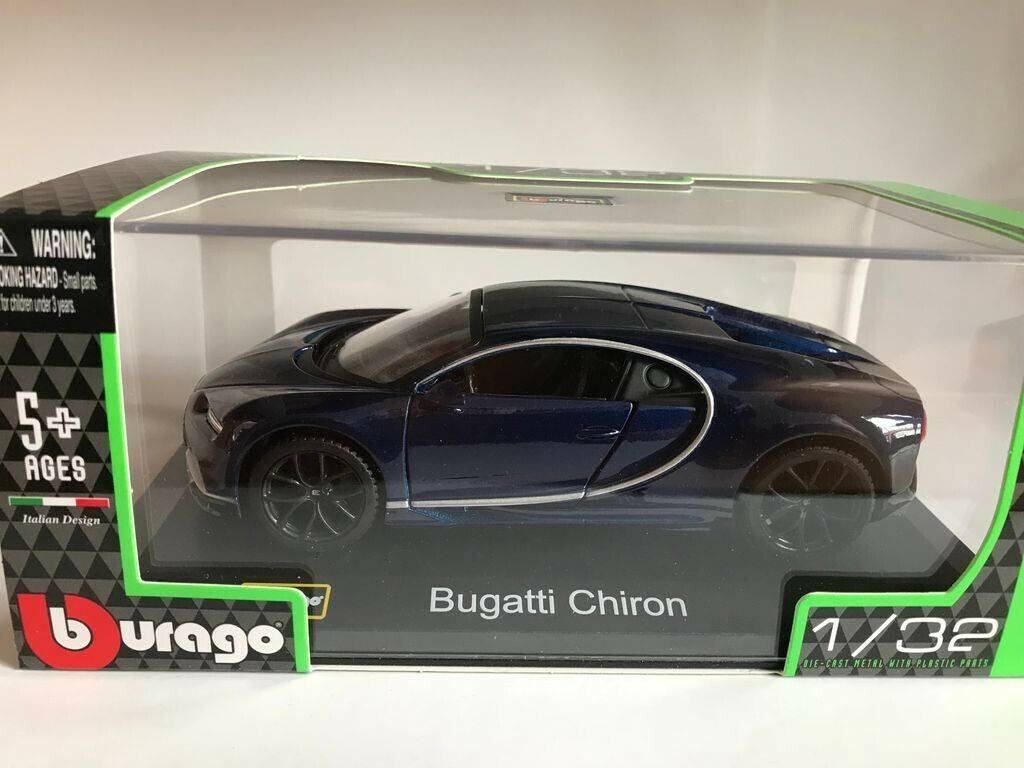 BBurago 1:32 Plus Bugatti Chiron Blue (18-4225) Modellfahrzeuge