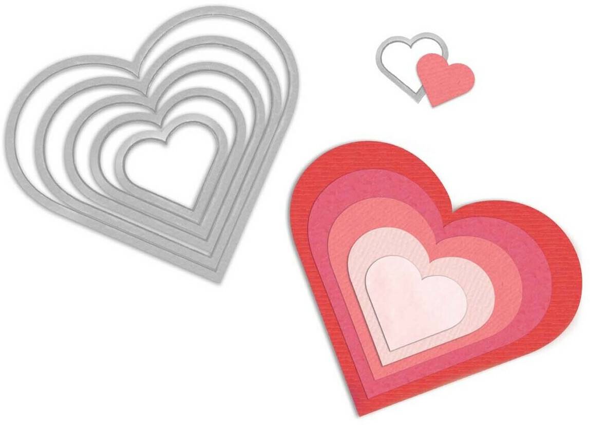 Sizzix Framelits Die Set Hearts Bastelspiele