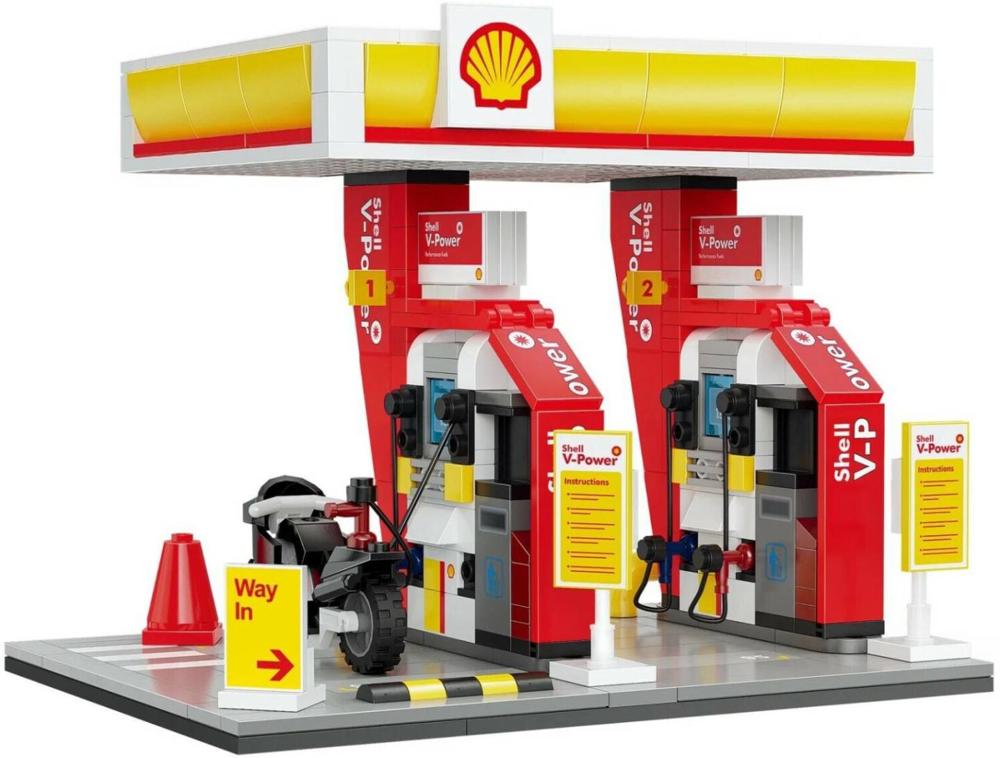 Baukästen & Bausteine CaDA Shell Tankstelle (C66028W)