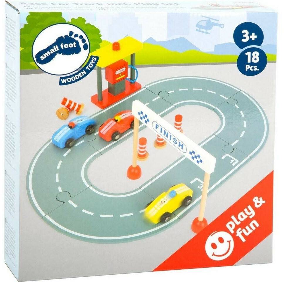 Small Foot Design Autorennbahn inkl. Spielset, 18 tlg (12013) Spielzeug-Fahrzeuge