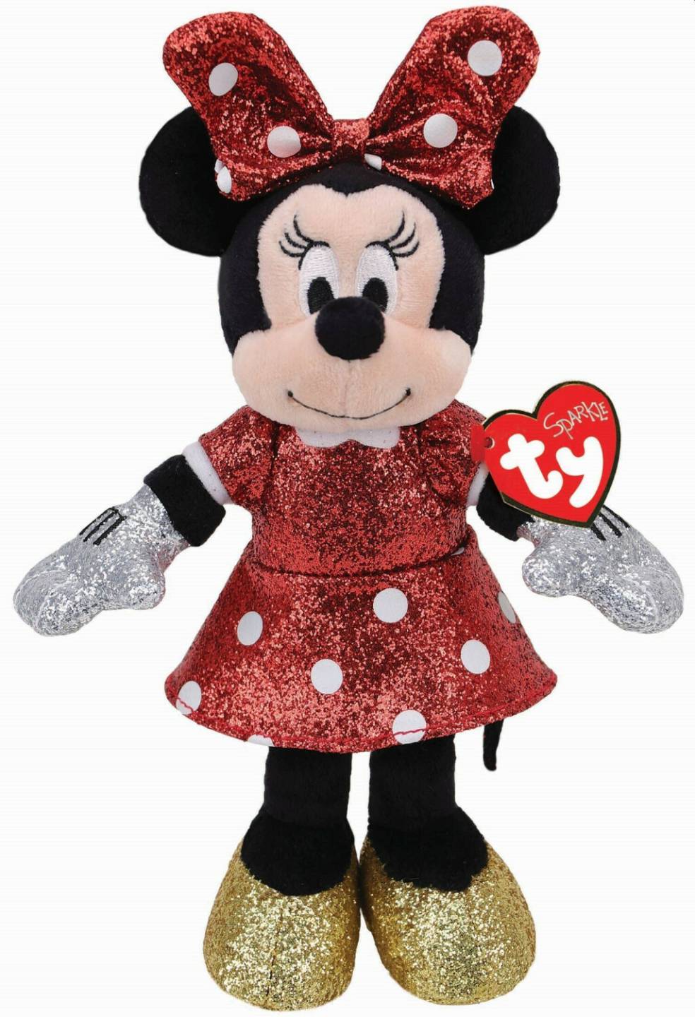 Ty Disney - Minnie Mouse Sparkle 15 cm sitzend mit Lachen (41266) Kuscheltiere