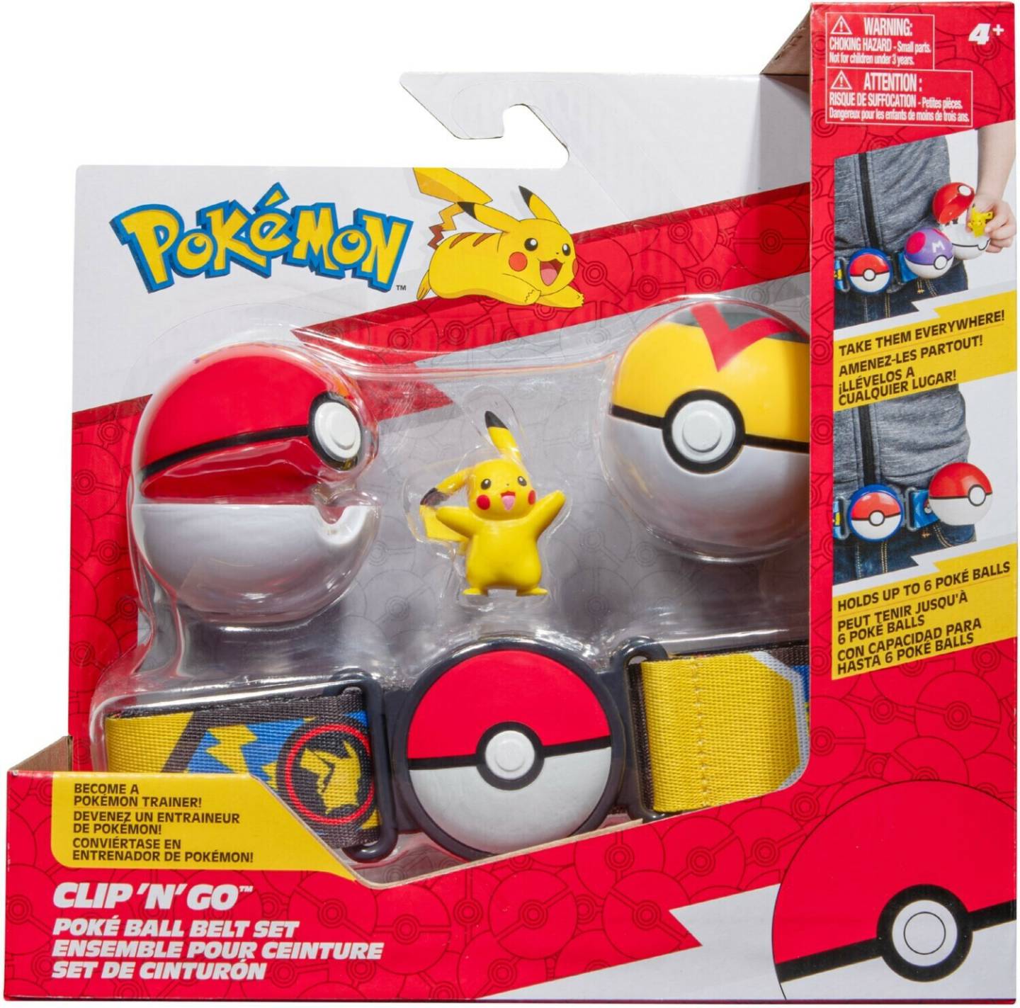 Jazwares Pokémon Clip 'n' Go - Pokéball GürtelsetPikachu, Pokéball, Levelball Jazwares Pokémon Clip 'n' Go - Pokéball Gürtelset