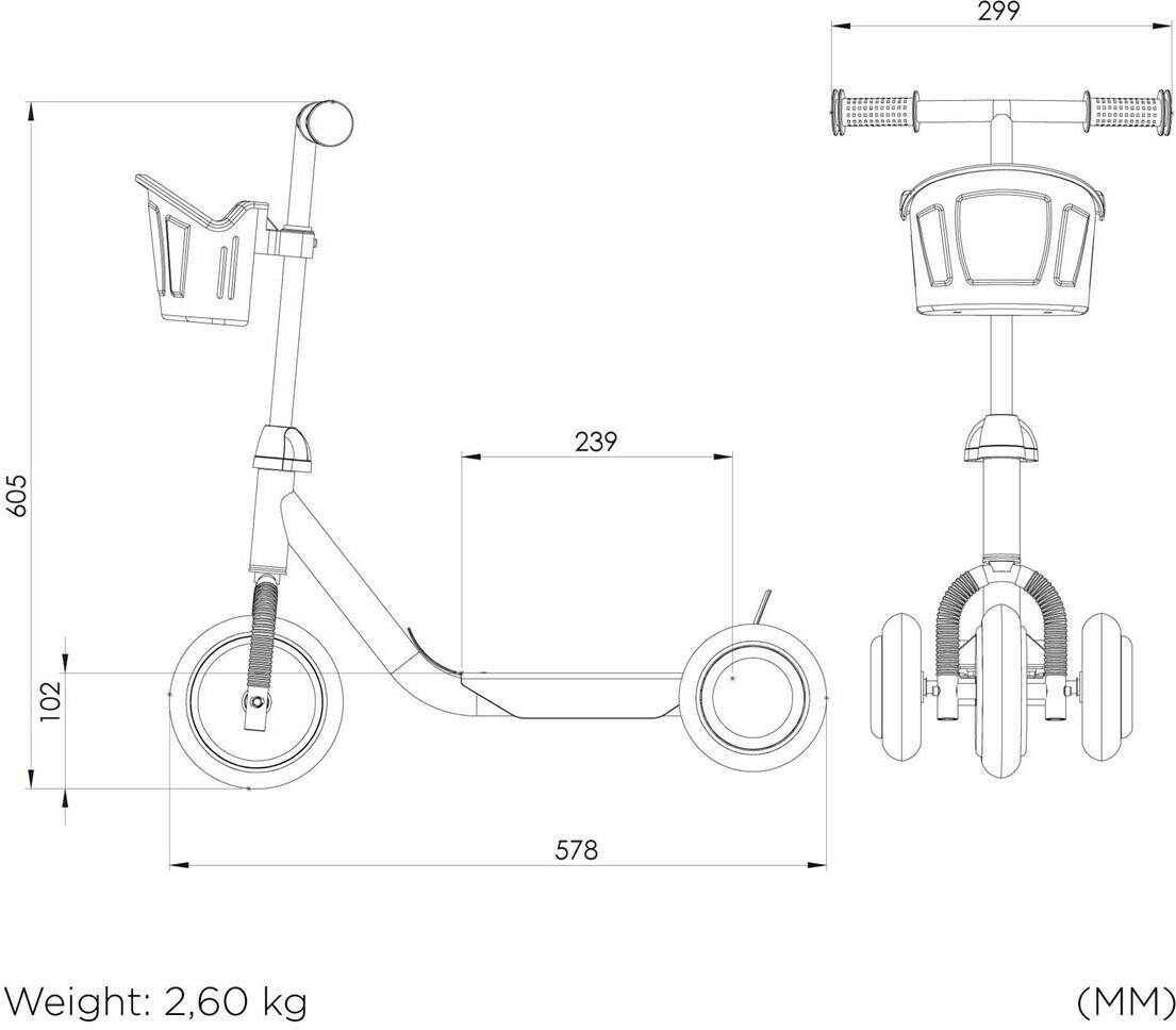 Kinderroller Stiga Mini Kid 3W weiß/rosa