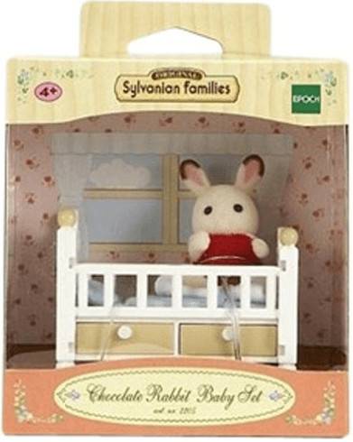 Sylvanian Families Schokoladenhasen Baby mit Bett Sammelfiguren