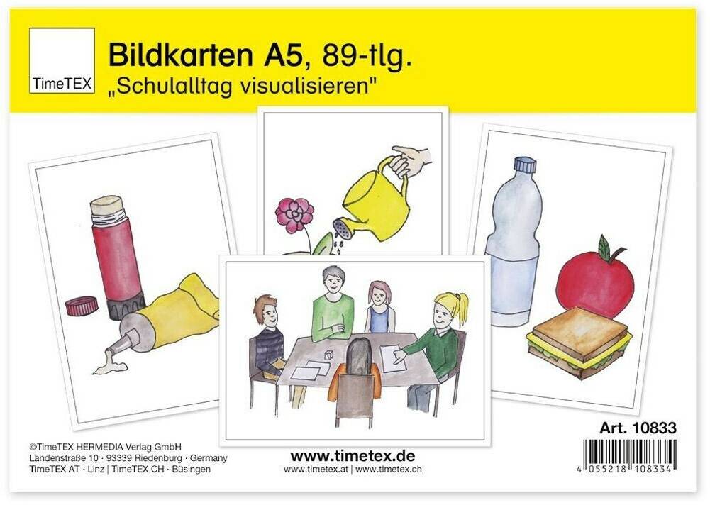 Lernspielzeuge TimeTEX Bildkarten "Schulalltag visualisieren", 89-tlg. (10833)