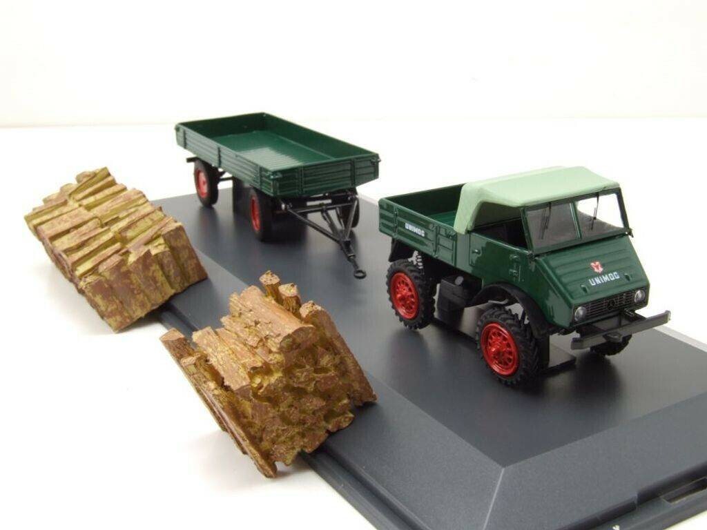 Modellfahrzeuge Schuco 450313300 - MB Unimog 401+ Anh. 1:43