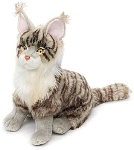 UNI-TOYS Maine Coon Katze, sitzend 30 cm grau Kuscheltiere