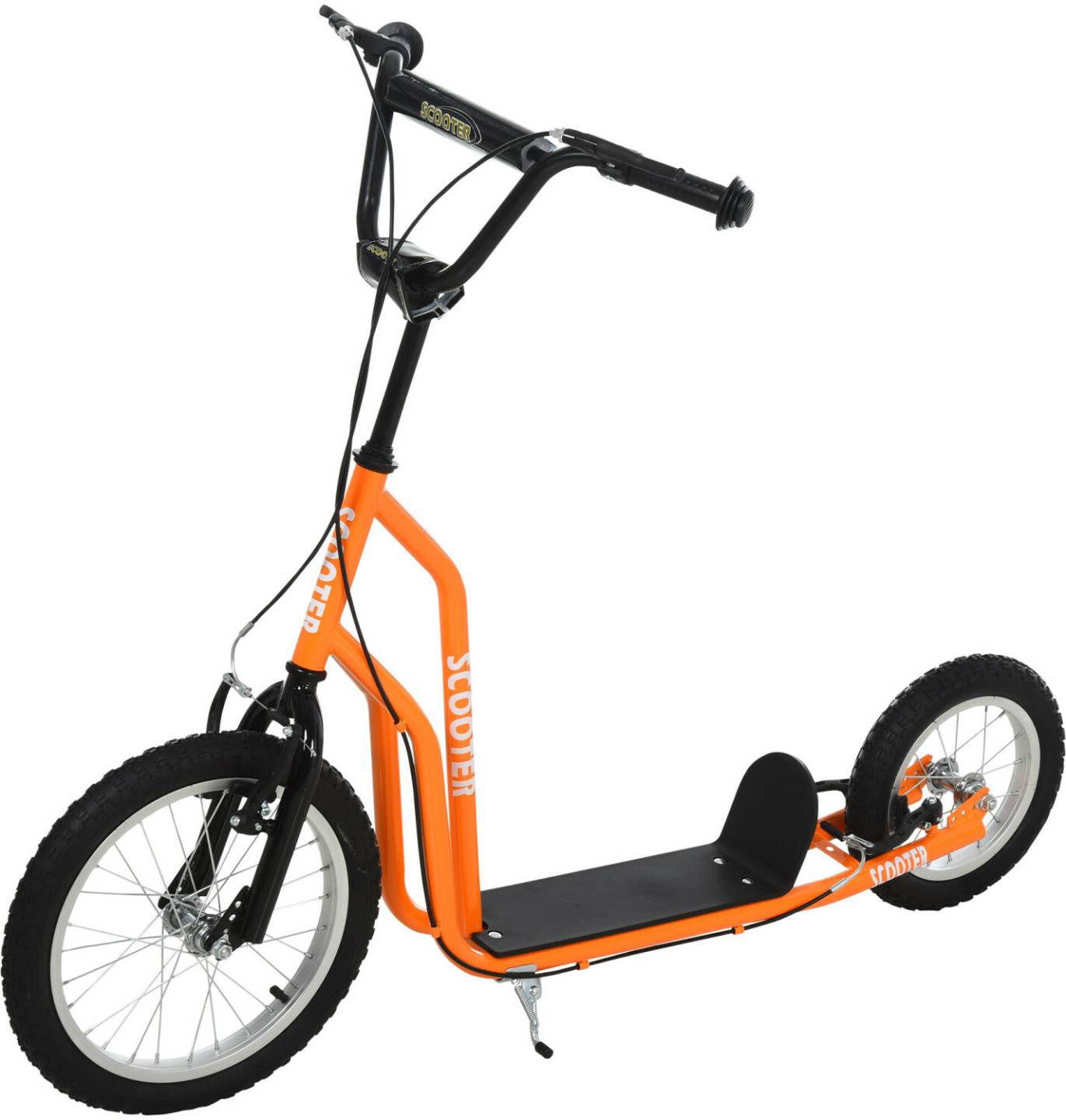 HomCom Kinderscooter mit Handbremse 16 Zollorange Kinderroller