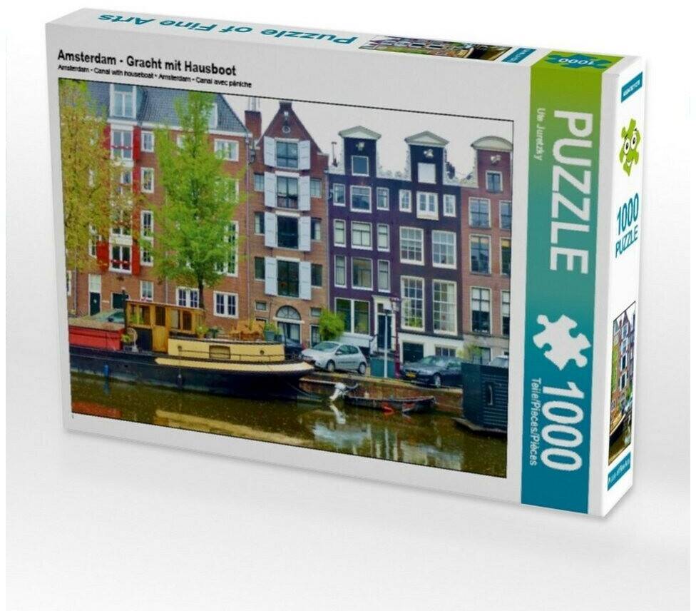 Puzzles Calvendo Amsterdam - Gracht mit Hausboot (1000 Teile)