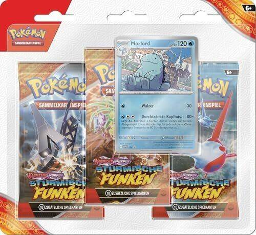 Pokémon Karmesin & Purpur Stürmische Funken: 3er-Pack-BlisterMorlord (DE) Pokémon Karmesin & Purpur Stürmische Funken: 3er-Pack-Blister