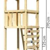 Akubi Kinderspielturm Anna mit Kletterwand ECO naturbelassen (22135) Schaukeln & Rutschen