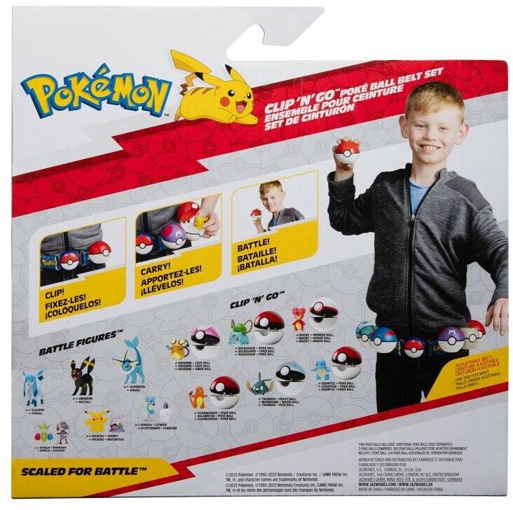 Jazwares Pokémon Clip 'n' Go - Pokéball GürtelsetPikachu, Pokéball, Levelball Jazwares Pokémon Clip 'n' Go - Pokéball Gürtelset