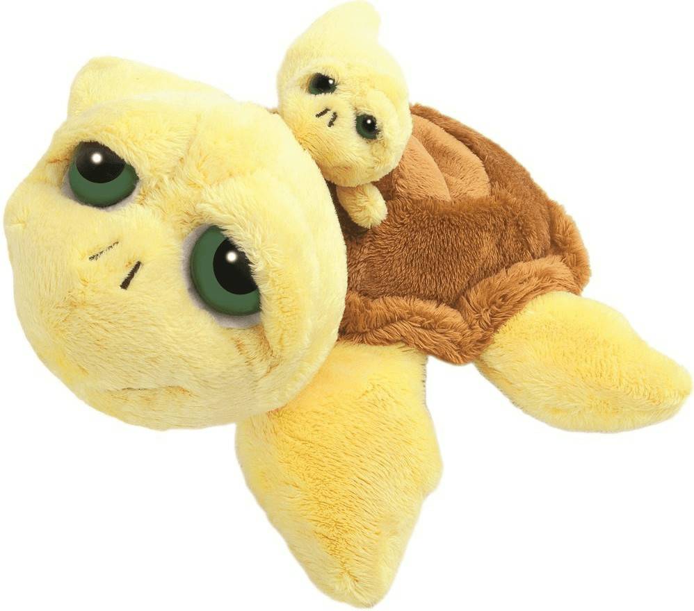 Kuscheltiere Russ Berrie Schildkröte Pebbles mit Baby 25 cm