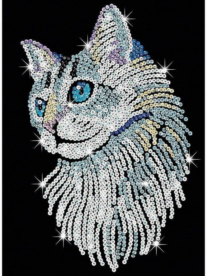 Bastelspiele Mammut Spiel & Geschenk Sequin Art Blue Katze (8350373)