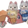 Sylvanian Families Tandem cycling Set: Husky Schwester und Bruder ( 5637) Sammelfiguren