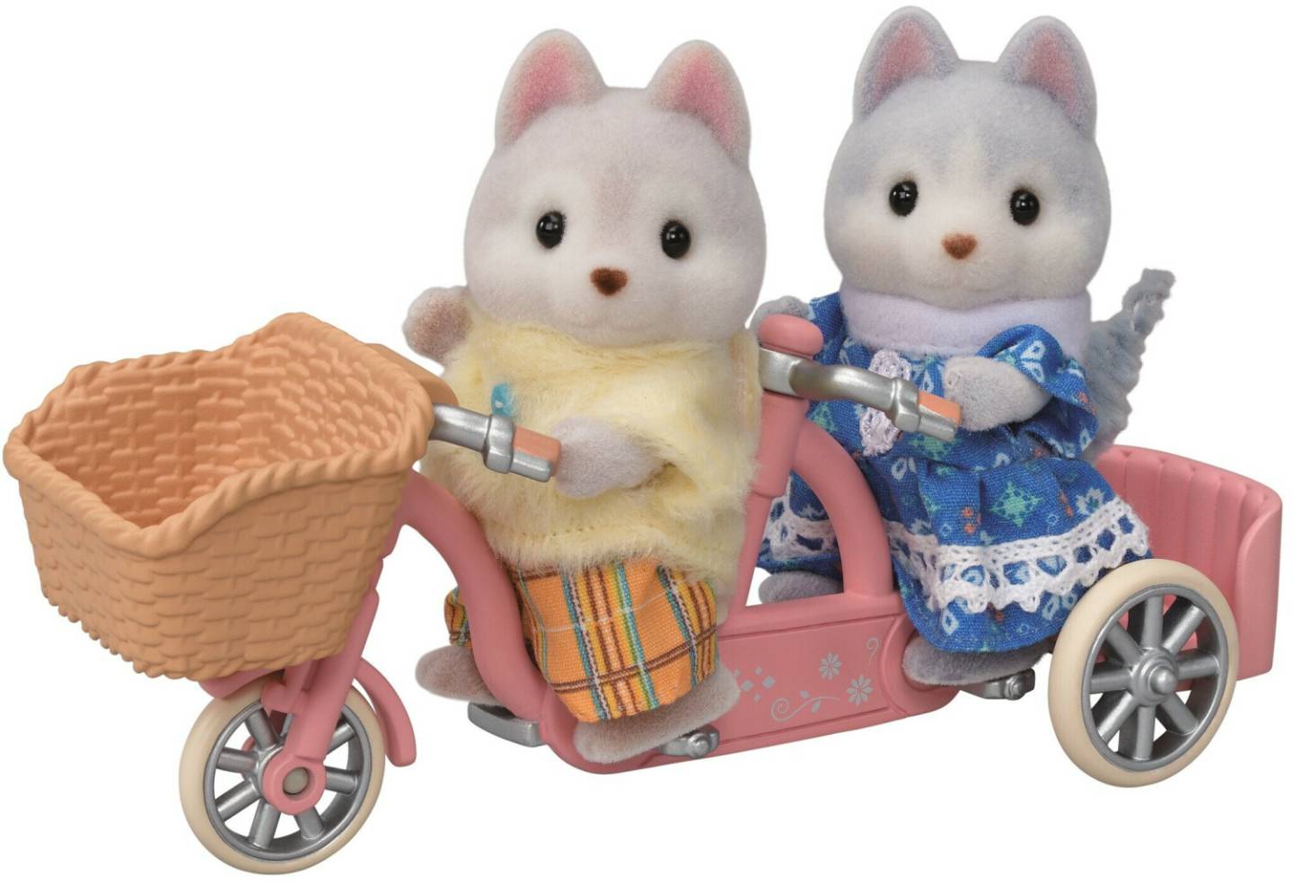 Sylvanian Families Tandem cycling Set: Husky Schwester und Bruder ( 5637) Sammelfiguren