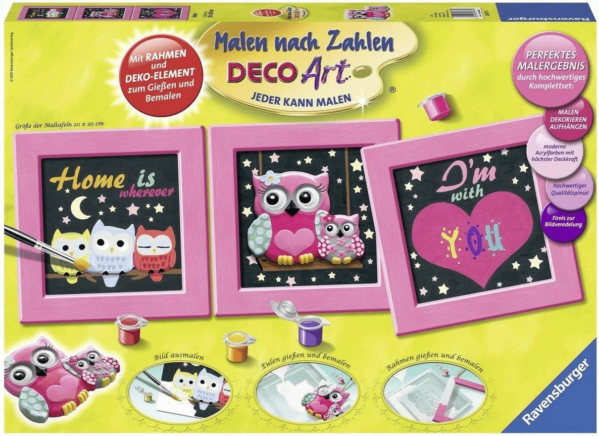 Ravensburger Malen nach Zahlen Deco Art Eulen Zeichen- & Malsets