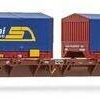 Modelleisenbahnen Arnold 4-achs. Containerwagen Sgnss mit 2 x 22' Coil-Container „Dani Trasporti", FS, Ep. VI (HN6586)