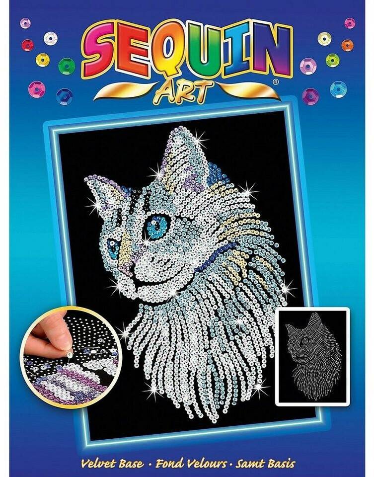 Bastelspiele Mammut Spiel & Geschenk Sequin Art Blue Katze (8350373)