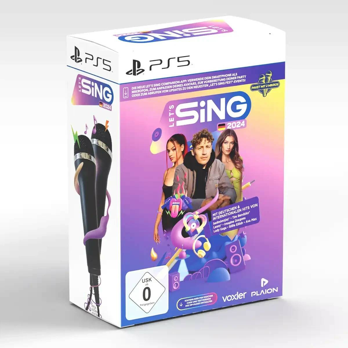 PS5 Spiele Let's Sing 2024 mit deutschen und internationalen Hits2 Mikrofone (PS5)