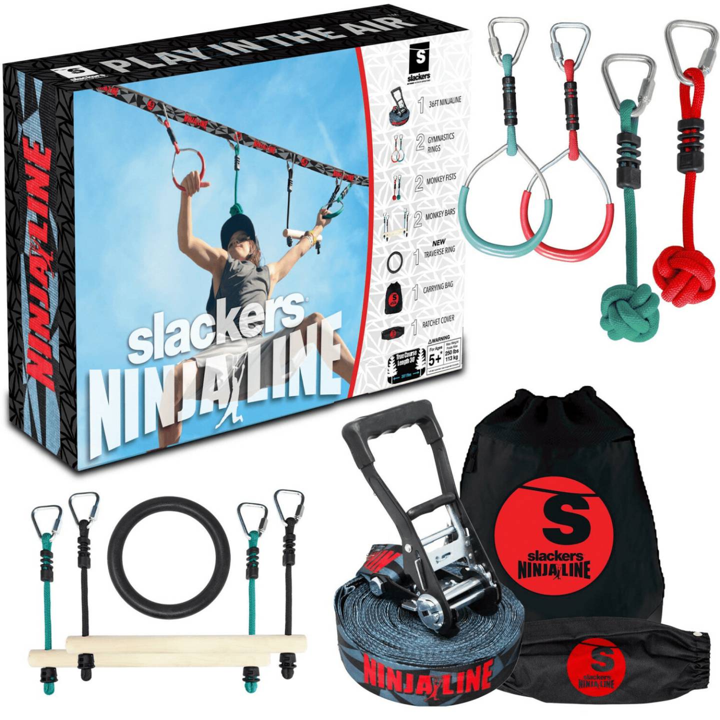 Schildkröt Fun Sports Slackers Ninja Line Starter Set Schaukeln & Rutschen