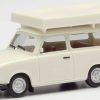 Modellfahrzeuge Herpa Trabant 601 Universal mit Dachzelt im Fahrzustand, perlweiß (024181-002)