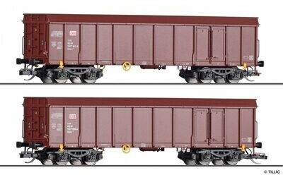 Tillig Güterwagenset aus zwei offenen Güterwagen Ealos-x, DB AG, Ep. VI (1037) Modelleisenbahnen