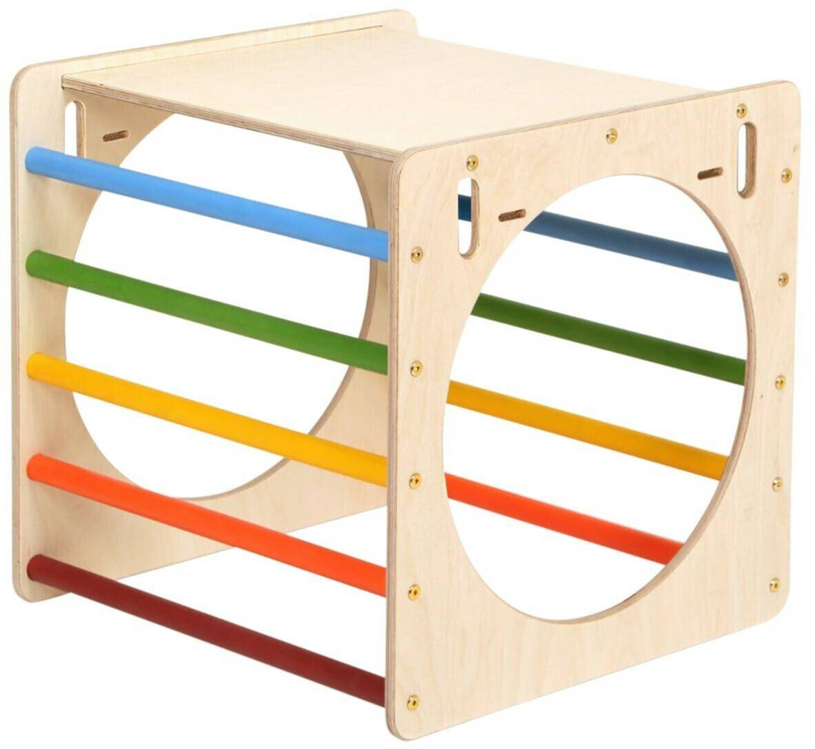 KateHaa Activity Cube mit Leiterregenbogenfarben Schaukeln & Rutschen