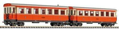 Modelleisenbahnen Liliput 2-tlg. Set 4-achs. Personenwagen B4ip/s 30 und 31 rot-creme, Zillertalbahn, Ep. IV (L340508)