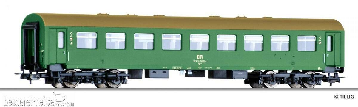 Modelleisenbahnen Tillig Reisezugwagen 2. Klasse Bghw, DR, Ep. IV (74951)