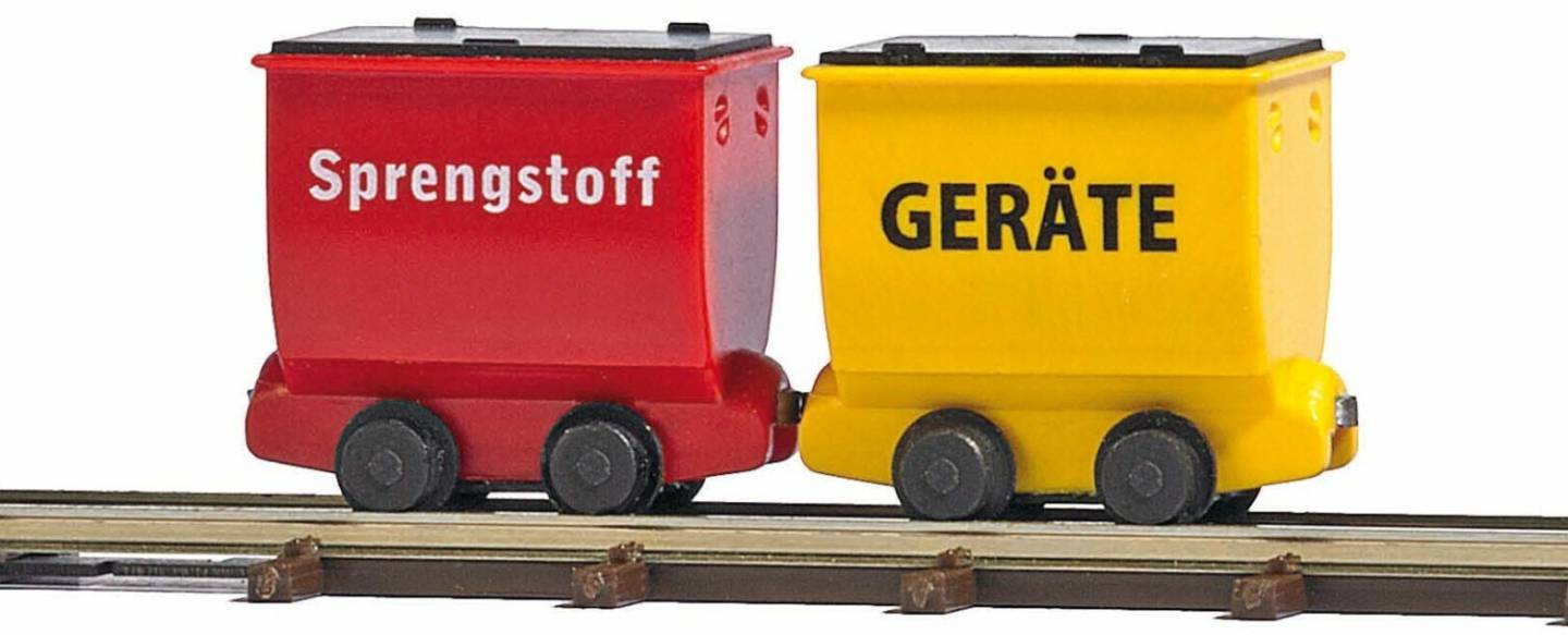 Busch Modellbau - Zwei Loren für Geräte und Sprengstoff (12261) Modelleisenbahnen