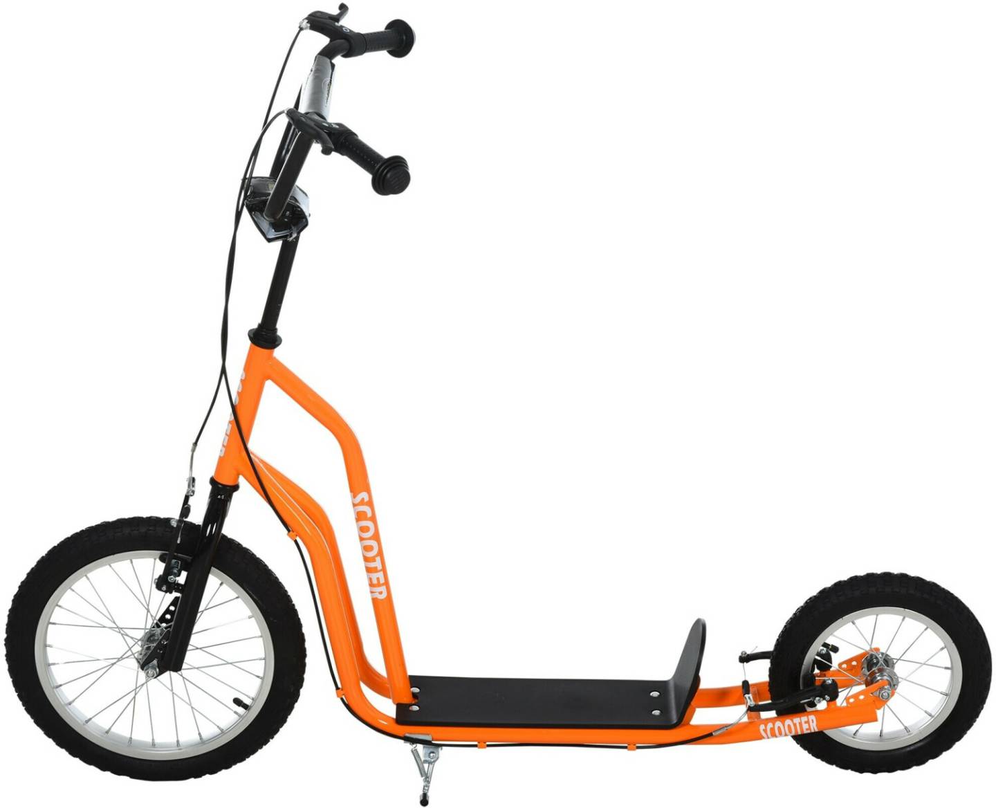 HomCom Kinderscooter mit Handbremse 16 Zollorange Kinderroller