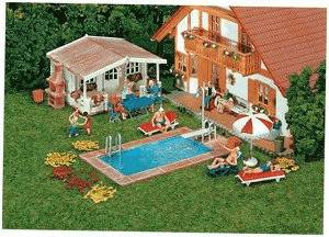 Faller Swimming-Pool und Gartenhaus (180542) Modelleisenbahn-Zubehör